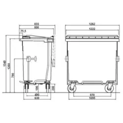 CONTENTOR LIXO AZUL 800 LT ND - Image 2