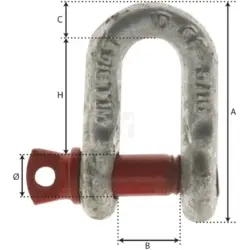 MANILHA DIREITA Ø25MM 6,5T GRADE 80 IDMAT - Image 2