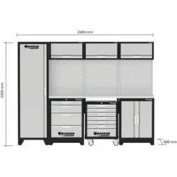 MOBILIÁRIO DE OFICINA 4 ELEMENTOS CARRO DE FERRAMENTAS INOX DRAKKAR - Image 2