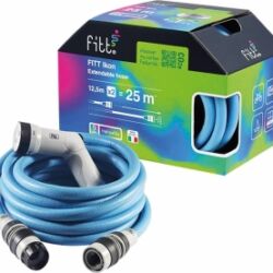 MANGUEIRA EXTENSÍVEL AZUL 25M C/ PISTOLA MULTI-JATOS FITT