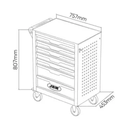 CARRO FERRAMENTAS 7 GAVETAS 154 PEÇAS JBM - Image 5