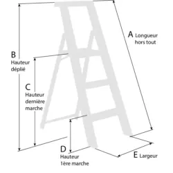 ESCADOTE 4 DEGRAUS COM TABULEIRO 150KG DRAKKAR - Image 3