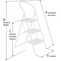 ESCADOTE 5 DEGRAUS ALUMÍNIO/AÇO 150KG STILKER - Image 2