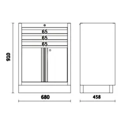 MÓDULO FIXO 3 GAVETAS 2 PORTAS BETA - Image 2